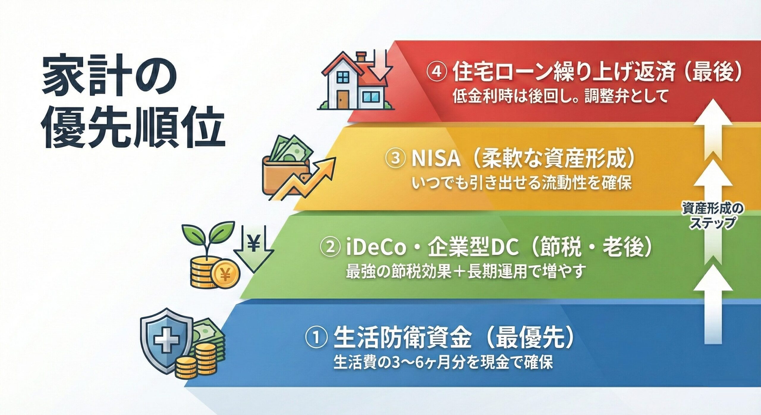 家計の優先順位ピラミッド図解